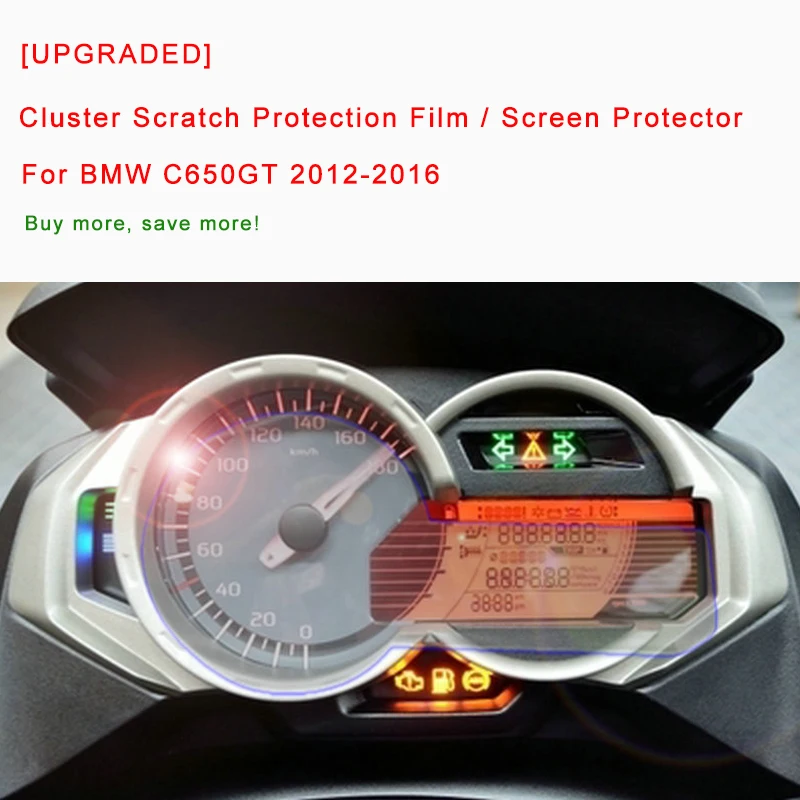 [UPGRADED] For BMW C650GT 12-2016 Cluster Scratch Protection Film Screen Protector Blue Light Ultraviolet-proof Explosion-proof (4)