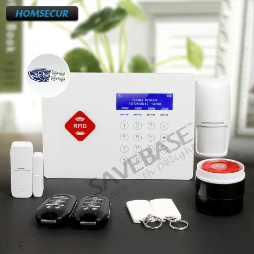 

HOMSECUR App Controlled Wireless GSM RFID SMS Autodial Burglar Alarm System+Touch Keypad+Shipping From RU