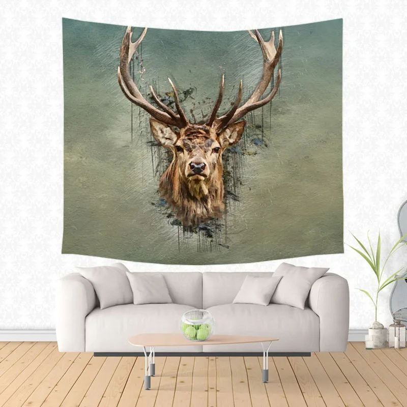 Deer Tapestry Wall Hanging Customized Bedspread Bedsheets Dorm Cover