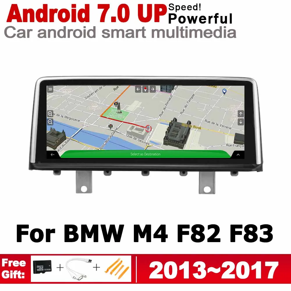 

IPS Android 7.0 up car multimedia player gps navigation for BMW M4 F82 F83 2013~2017 NBT Noriginal style screen 2GB+32GB WiFi