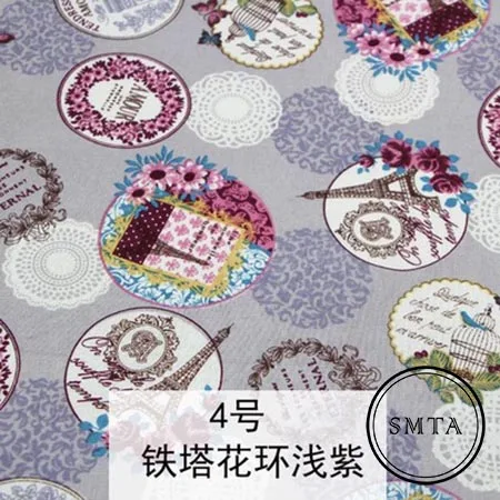 SMTA цветочный хлопок лен винтажная ткань ручной работы шитье пэчворк для сумок одежда 50*70 см 375 г/м D20 - Цвет: ee692