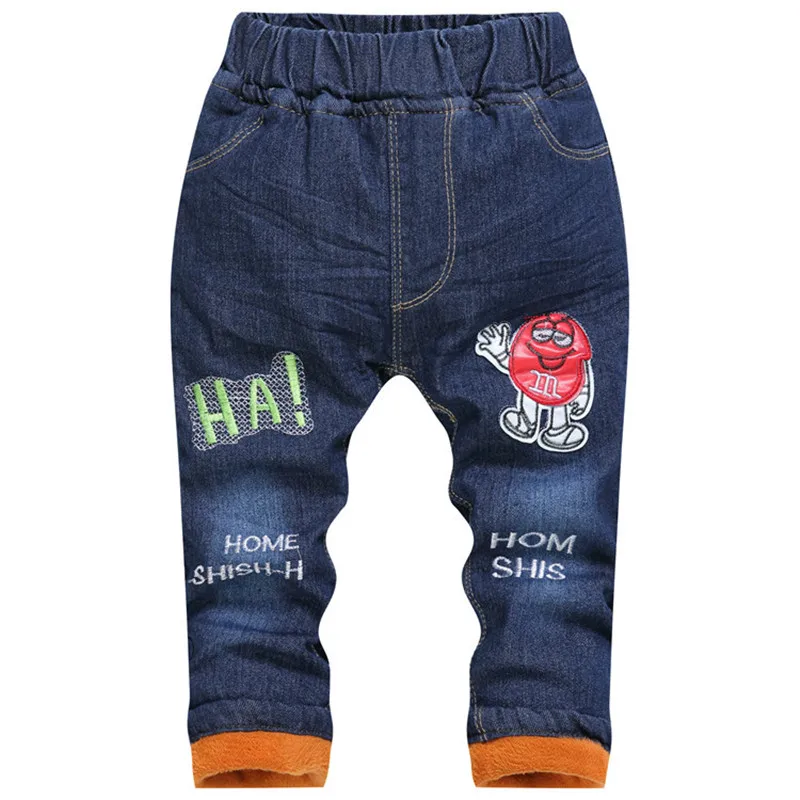 Г., плотные джинсы высокого качества для маленьких мальчиков зимние теплые кашемировые штаны прямые штаны с рисунками для мальчиков от 1 до 5 лет - Color: J