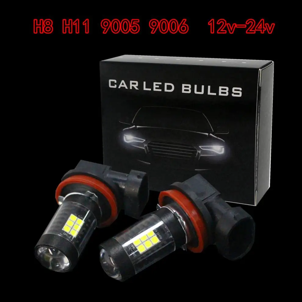 

2pcs H8 H11 21W 6500K White Light LED Headlamp Lamp Car Fog Light Day time Running Lamp Driving Projector Bulbs