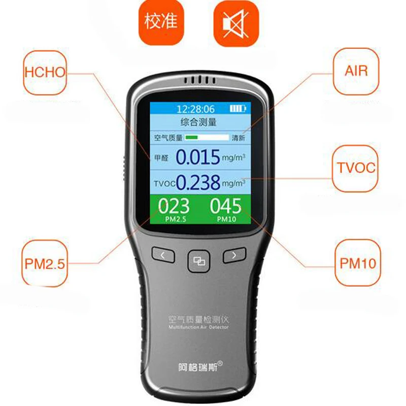 6 в 1 бытовой лазерный детектор формальдегида CH2O TVOC Высокоточный лазер pm2.5 тестер