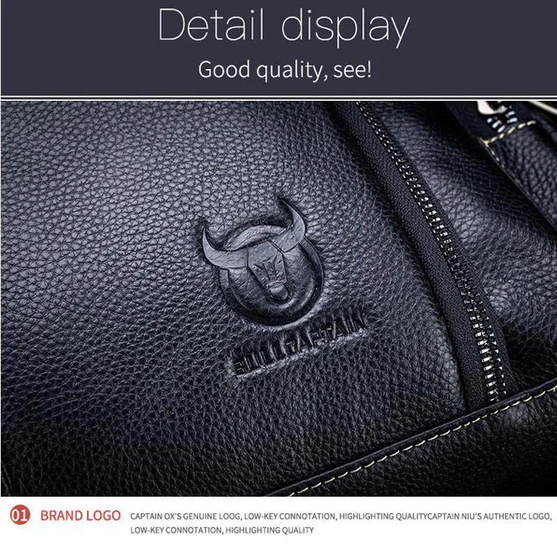 BULLCAPTAIN2019 мужской кожаный портфель мужская сумка для ноутбука Натуральная кожа Мужская сумка-мессенджер для мужчин сумка