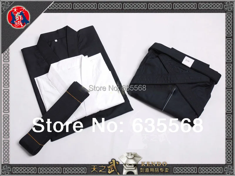 Высококачественное хлопковое нижнее белье Iaido Кендо айкидо Gi Hakama Obi униформа для