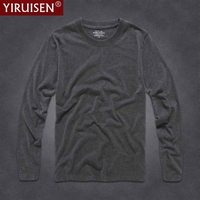 YiRuiSen Brand Mens Solid Long Sleeve T Shirt 2018 Fashion100% Cotton S-3XL O-neck Long T-shirt Men Clothing Autumn Wear Tshirt YiRuiSen Brand Mens Solid Long Sleeve T Shirt 2018 Fashion100% Cotton S-3XL O-neck Long T-shirt Men Clothing Autumn Wear Tshirt
