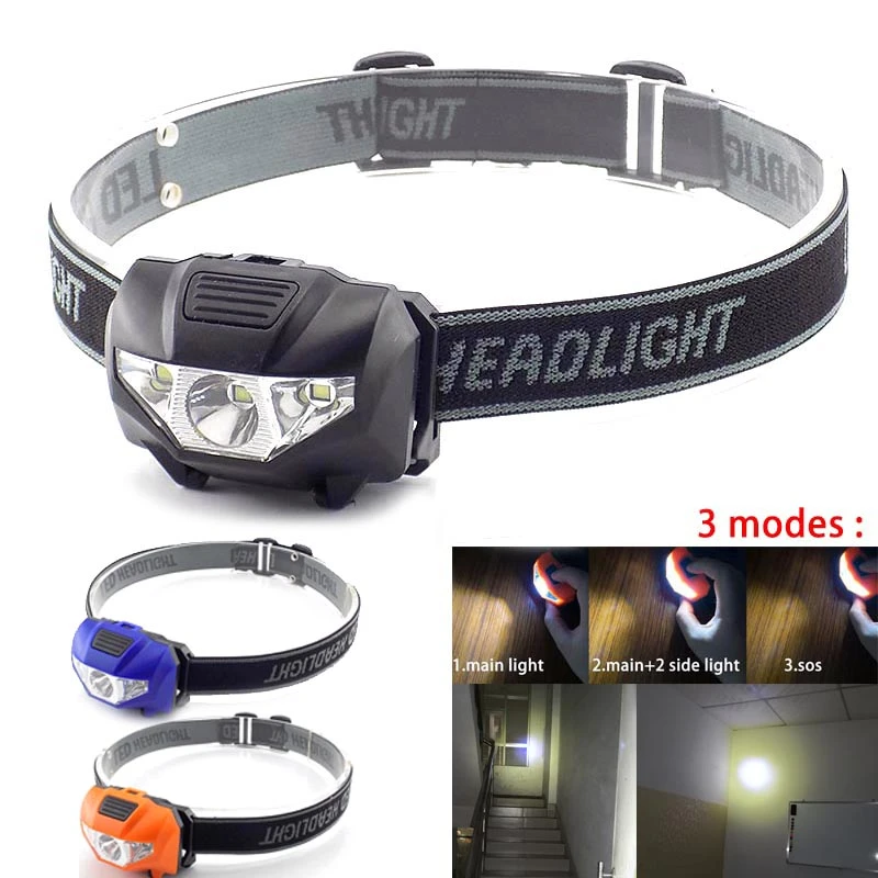 Headlight LED Mini Flashlight 3 Modes Headlamp Camping Light Torch Headlight LED Mini Flashlight 3 Modes Headlamp Camping Light Torch