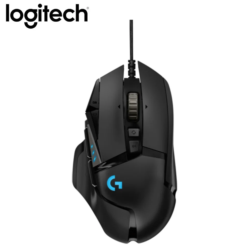 Высокопроизводительная игровая мышь logitech G502 HERO, USB, проводная, Plug Play, 16000 dpi, 16,8 м, RGB, цветной светодиодный, механический, эргономичный