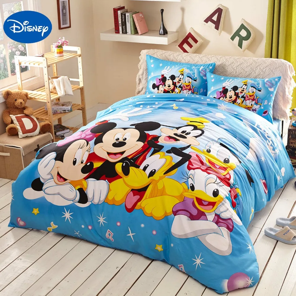 blue disney cartoon mickey minnie mouse donald duck goofy bedding donald duck bed sheets