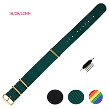 Carty 18 мм 20 мм 22 мм ремешок для часов Золотая Пряжка Премиум нейлон NATO Zulu ремешок для часов сменные ремешки для часов для D-W черный зеленый