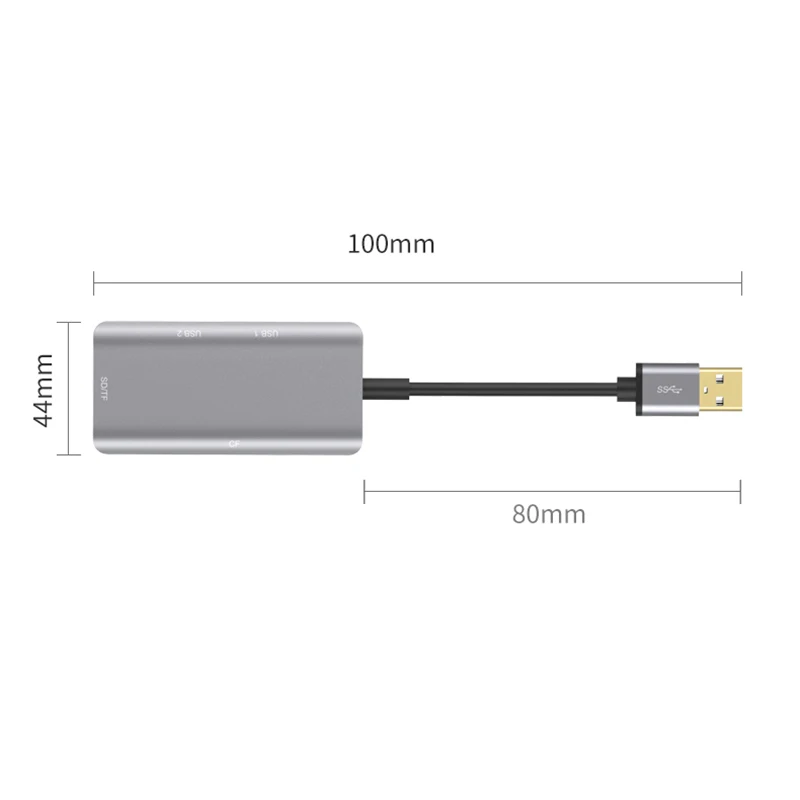 USB 3,0 к TF SD кард-ридер переходник корпус из алюминиевого сплава док-станция для мыши Клавиатура U диск CF карта