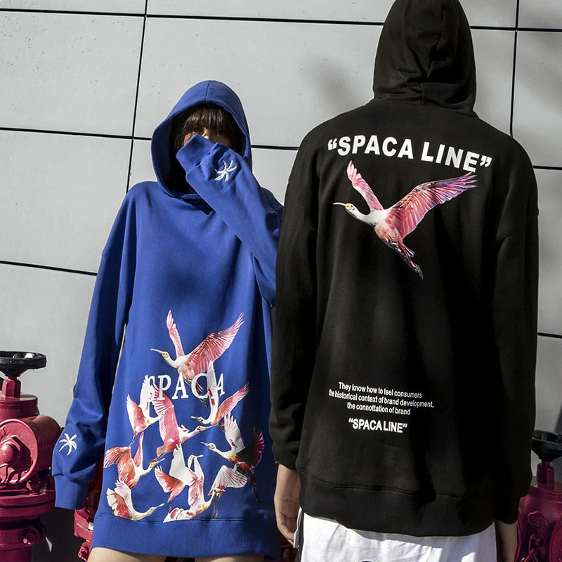 Осень футболки в стиле «хип-хоп» с капюшоном живопись толстовка с изображением животного Для мужчин