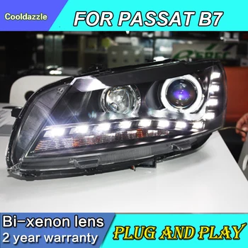

For Volkswagen Passat B7 LED Head Lamp Angel Eyes Healight Assembly With Daytime Running Light 2011-2015 Year