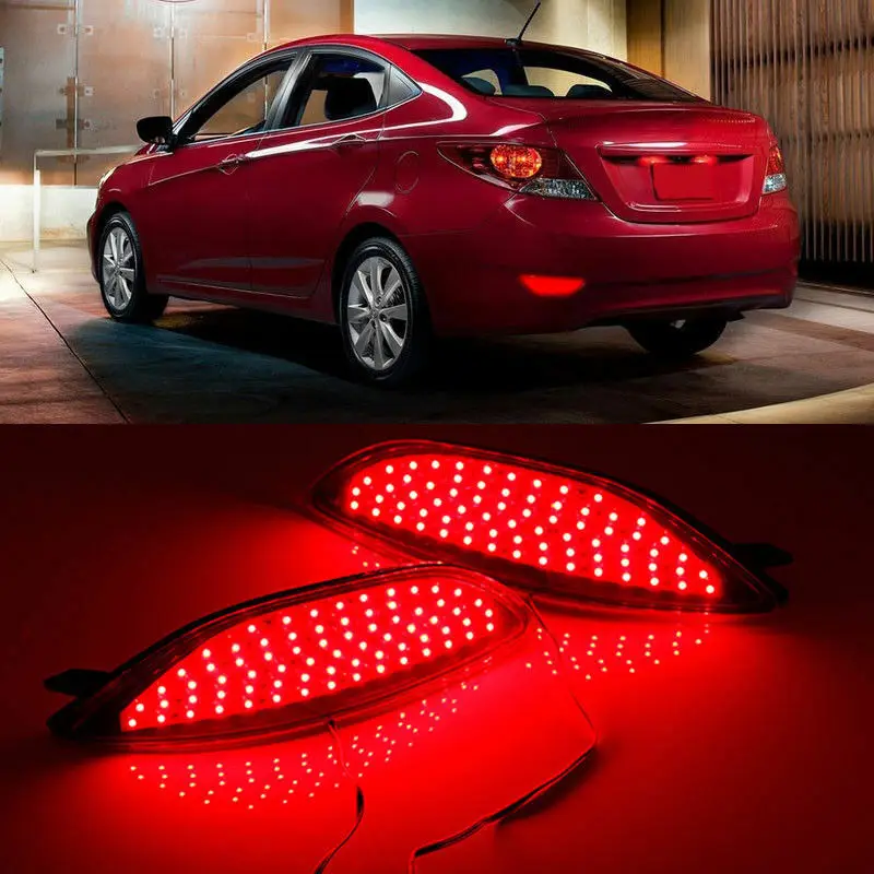 OKEEN 2 шт. отражатели заднего бампера для Hyundai Accent/Verna/Solaris 2008 2015 светодиодный задний