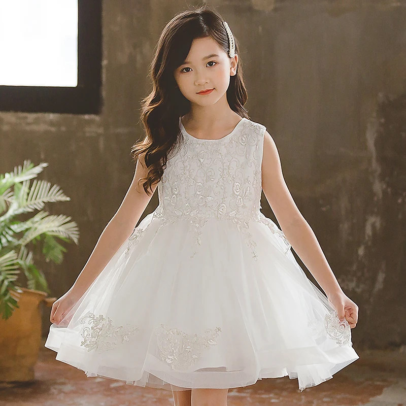 Girl princess dress fluffy super fairy foreign piano performance high end catwalk children's