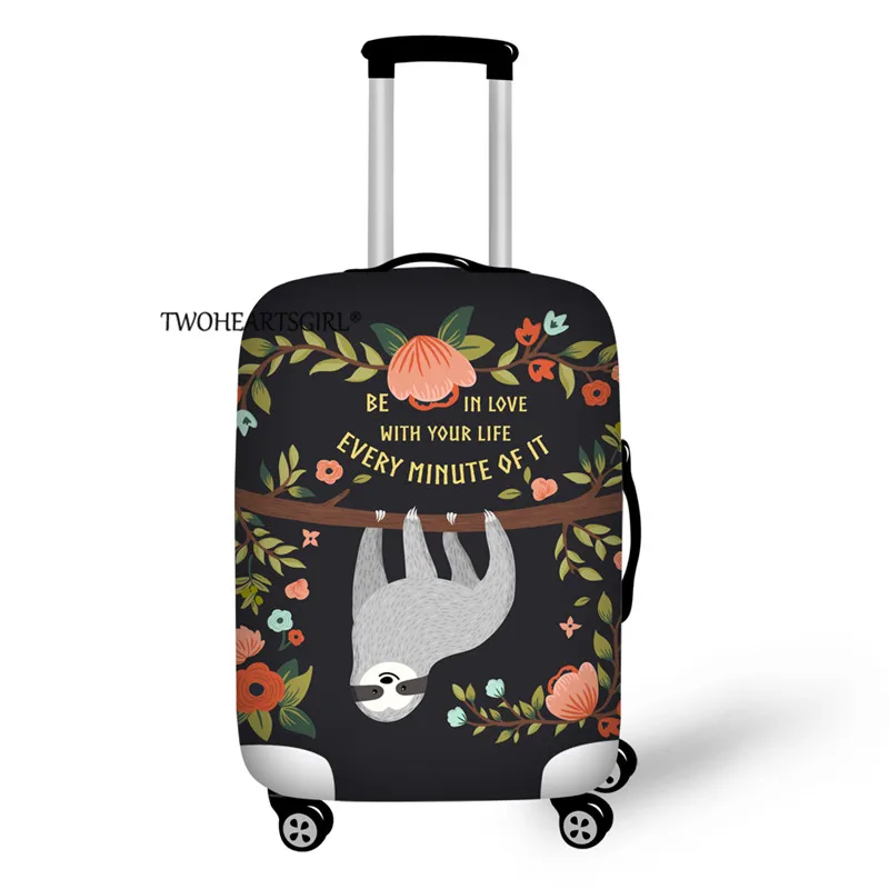 Милый защитный чехол для багажа с принтом "Ленивец", плотный эластичный чехол для путешествий, чехол для 18-30 дюймов, чехол на колесиках, чехол для багажника - Цвет: L4915