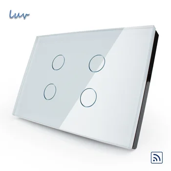 

Livolo Smart Touch & Remote Switch,US standard,VL-C304R-81, Crystal Glass Panel, Wall Light Touch Switch+ LED Indicator