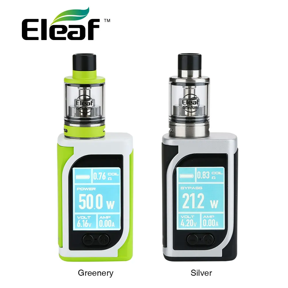 Оригинальный Eleaf IStick кия 50 Вт с GS Juni тк кит Встроенный 1600 мАч Батарея и 2 мл GS Juni Танк Max 50 Вт Мощность и GS воздуха катушки Vape