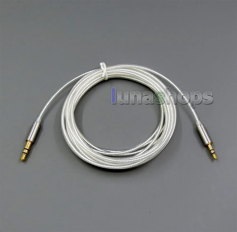LN006058 1 2m 2m 3m 3 5mm To 2 5mm OCC Silver Plated Earphone Cable For Headphone Headphone On ear