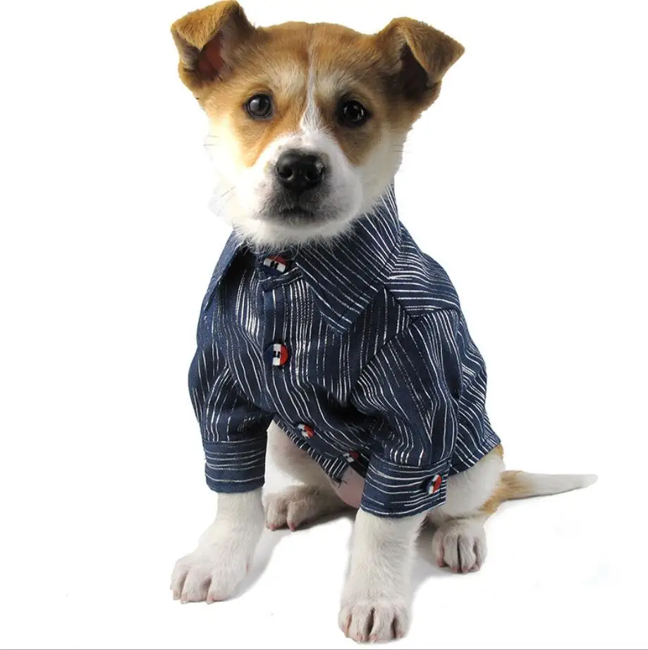 

Spring Dog Jacket Denim Pet Shirts Cat Dog Clothes Giraffee Print Clothing for Small Medium Large Pets