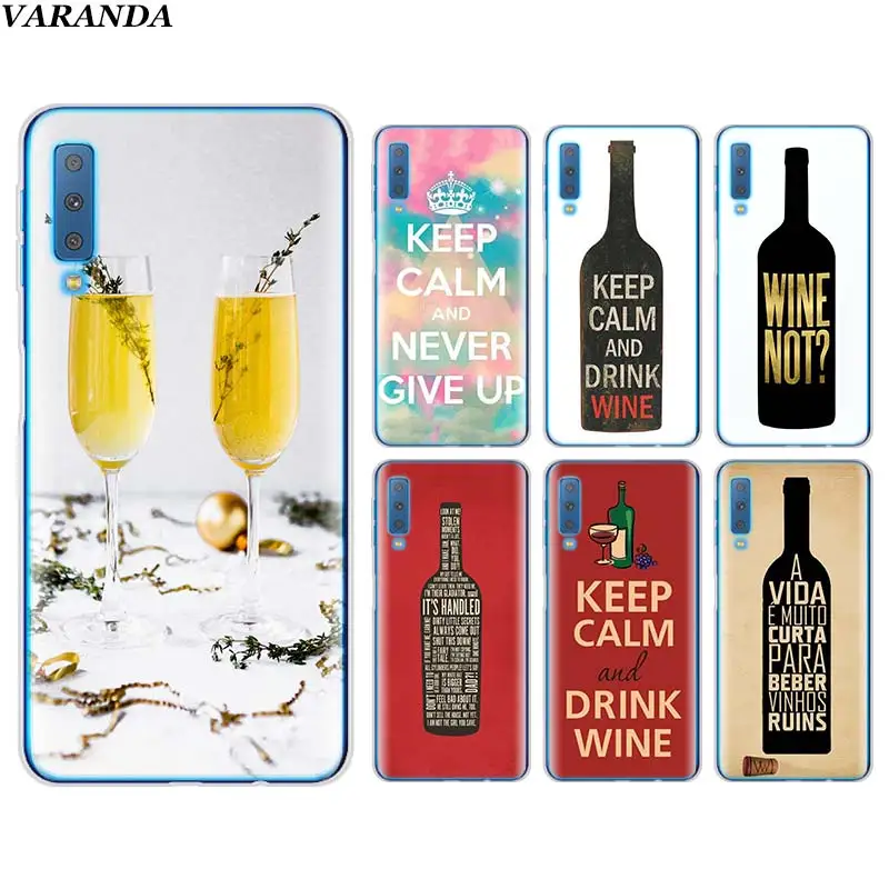 

keep calm and drink bear wine Silicone Phone case for Samsung Galaxy A7 A6 A8+Plus A9 2018 S10 Plus S10e M20 M30 TPU Soft case