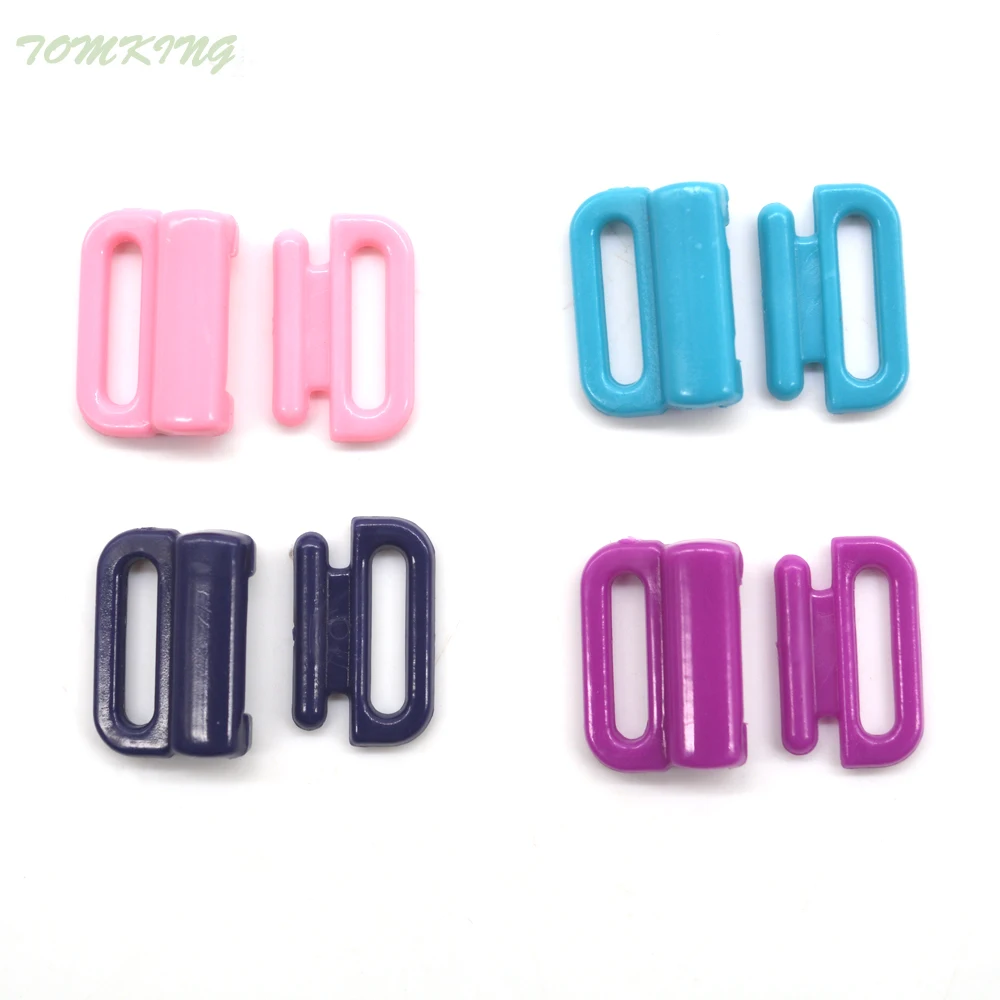 

10set/lot Craft Plastic color Rectangle Tape Closure Hook & Clasp Waist Extenders Sewing On Clothes Bra Clip Hooks accessories
