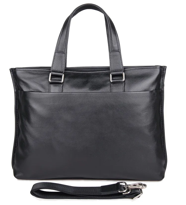 Мужские портфели из натуральной кожи 14 дюймов для ноутбука, мужская деловая дорожная сумка, Повседневная сумка через плечо, сумка через плечо 8432 - Цвет: black