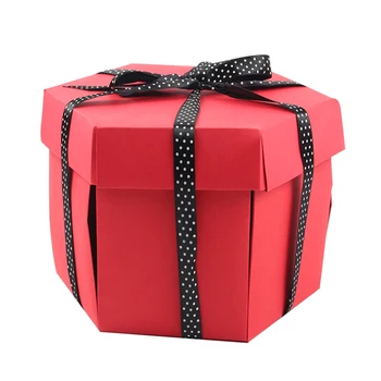 

Hot Sale Surprise Box Hexagon Surprise Explosion Box DIY Scrapbook Photo Album For Valentine Wedding Gift 25*25*15CM