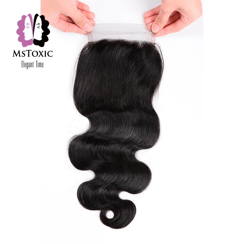 Mstoxic Lace Closure Peruvian Body Wave Non Remy Hair Natural Color Human Hair Free Part 4*4 Free Shipping body-wave