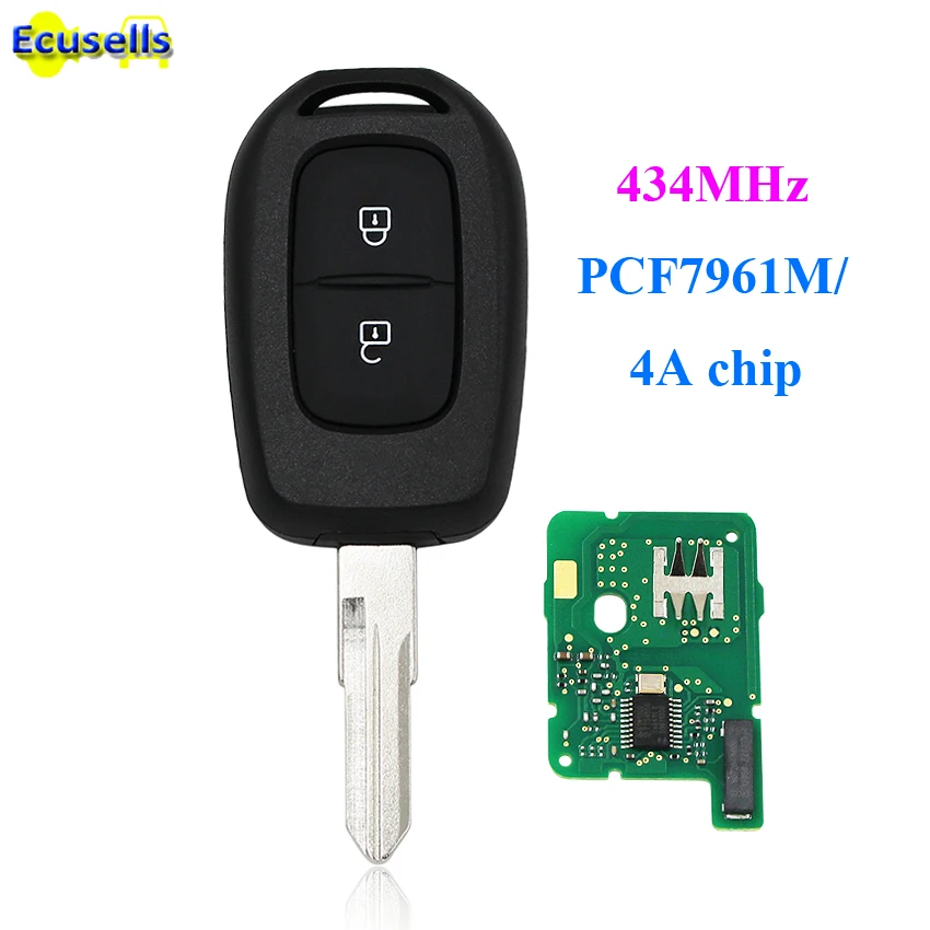 Новый дистанционный ключ с 2 кнопками 434 МГц чипом 4A PCF7961M для Renault Sandero Dacia Logan лодgy