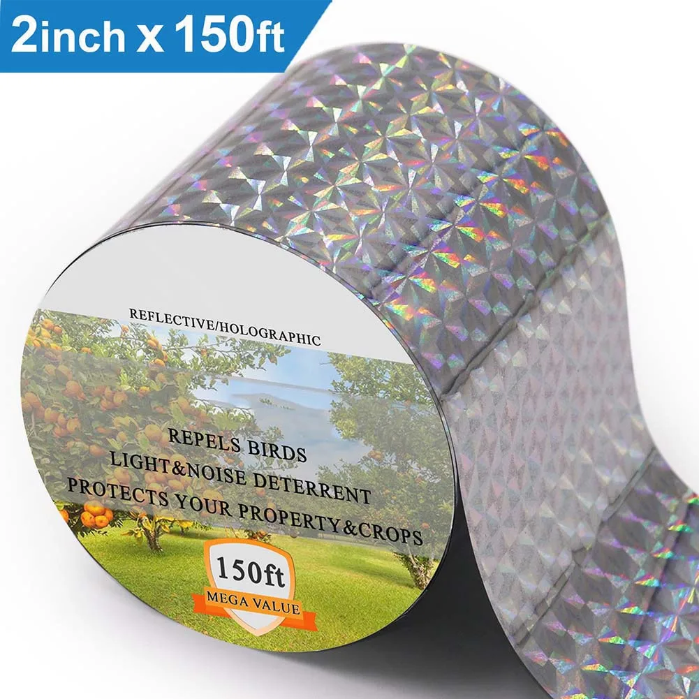 

Bird Repellent Scare Tape Reflective Repeller Ribbon Pest Control Deterrent for Garden J2Y