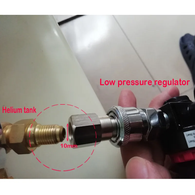 low pressure helium relief valve -make sure the interface of your helium tank-1