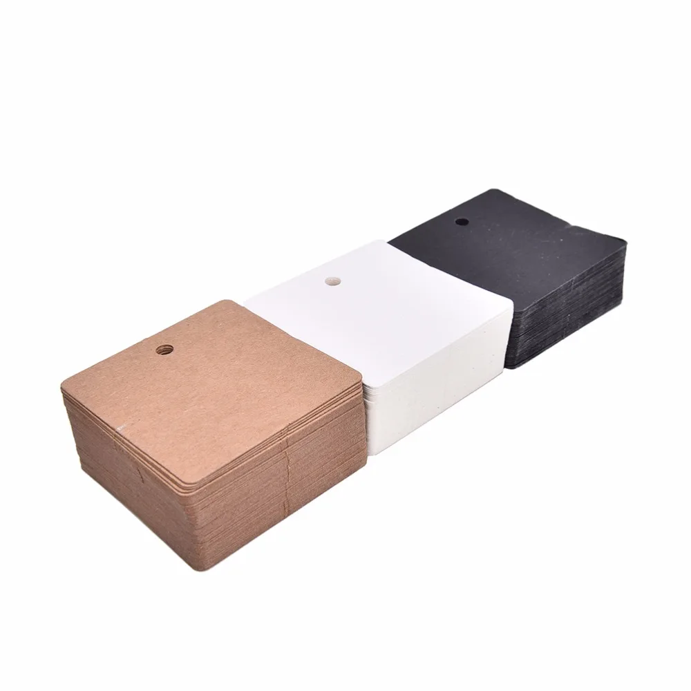 

100 Pcs DIY Kraft Paper Tags Brown Label Luggage Wedding Note Blank Price Hang Tag Kraft Gift 6*6cm Event & Party Supply