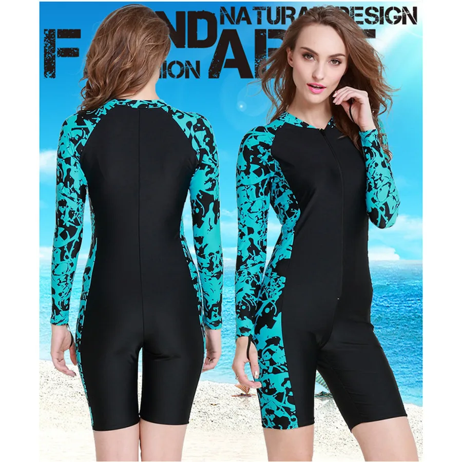 2019 women's surfwear super new diving suit summer sun protection women's sea surfing swimming suit all-in-one swimsuit  40MA4 (3)