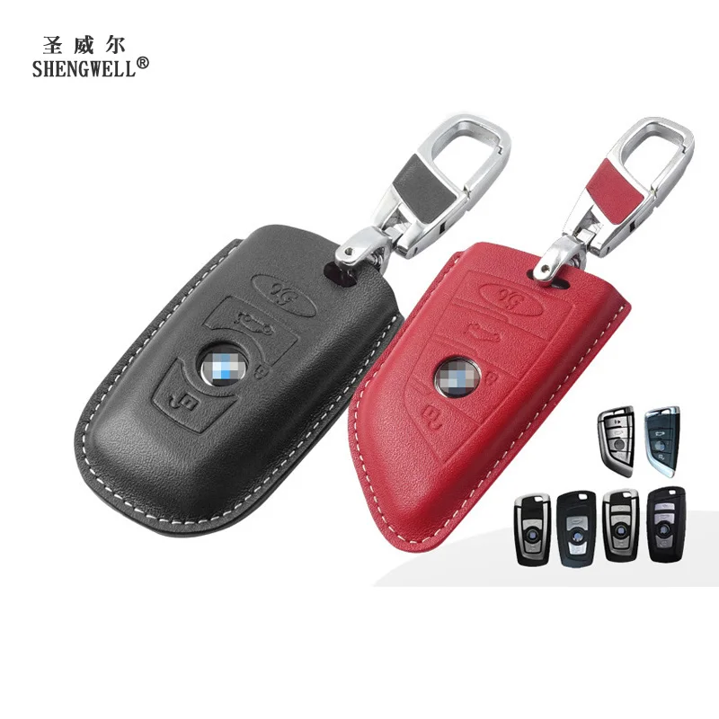 

Key Wallet Car Key Case for BMW Series 1 2 3 5 7 Genuine Cow Leather Protective Cover for BMWS X1 X3 X4 X5 X6
