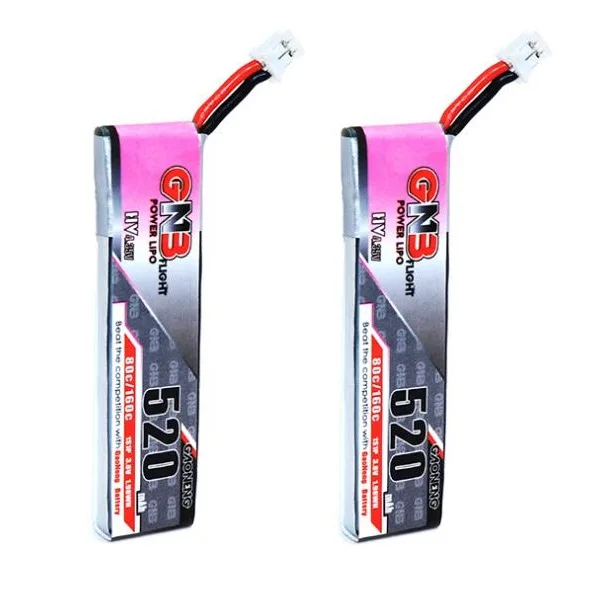 2pcs/Lot Gaoneng GNB 520mAh 3.8V 80C 1S Lipo Battery Ph2.0 Plug For Mini Indoor Quadcopter Racing Drone Parts