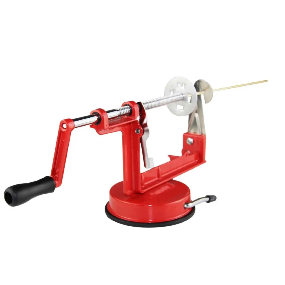ZORASUN Manual Red Stainless Steel Spiral Potato Slicer French Fry Cutter Potato Chips Fried Machine DIY Kitchen Tools