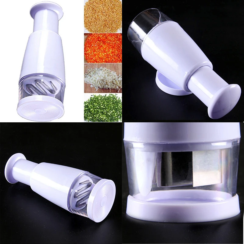 JX-LCLYL Vegetable Garlic Onion Pressing Chopper Dicer Peeler Cutter Kitchen Tool White