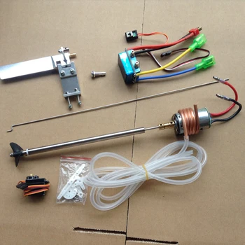 

RC Boat Power Set 380 Motor+Shaft Kit+Coupling+320A Brush ESC+95mm Steering Rudder+M6 Outlet Water Mouth+Rod+Tube+Servo