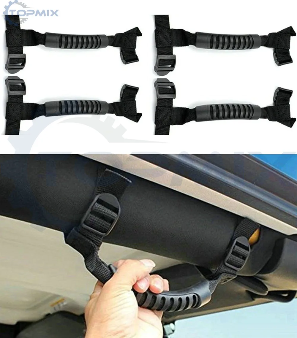 Red Pair 2pcs Front Rear Adjustable Door Strap For Jeep