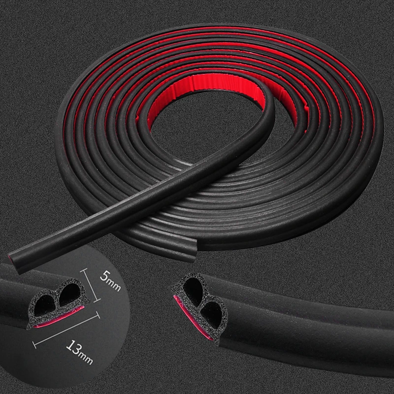 5M Car Door Seal Strip B Type Waterproof Noise Weatherstrip Trim Sound Insulation auto rubber seal Strips