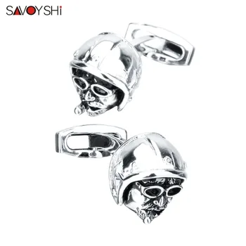 

SAVOYSHI Newest Mens Cufflinks Shirt Cuff buttons Silver color Aircraft pilot Cuff links Special Gift Free Carving Name