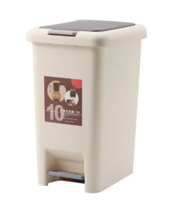 Креативные бытовые пластиковые педали ящики для хранения в гостиной, кухонный пресс с крышкой, чистый мусорный бак 8л~ 20л - Цвет: Picture