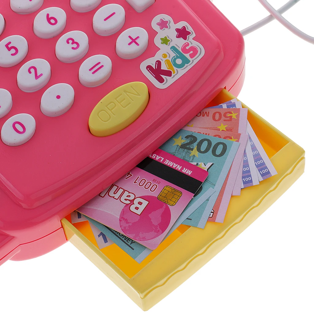 Electronic Cash Register Toy Pretend Play Realistic Action Toy Math Calculator Games for Kids Children Learning Toys