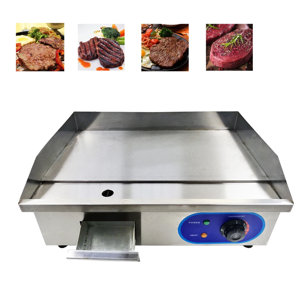 

Hot Sale Electric Griddle for Home Kitchen Or Commercial Usage BBQ Frying Chicken Wings Potatoes Flat Made by Stainless Steel