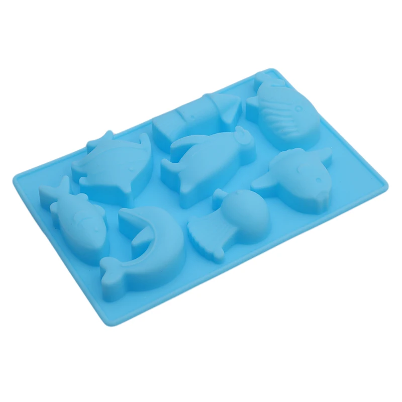 

8 Hole Silicone Whale Dolphin Fish Penguin Chocolate Soap Fondant Moulds Pasteleria Cake Mold Stencil Baking Tools Easter Decor
