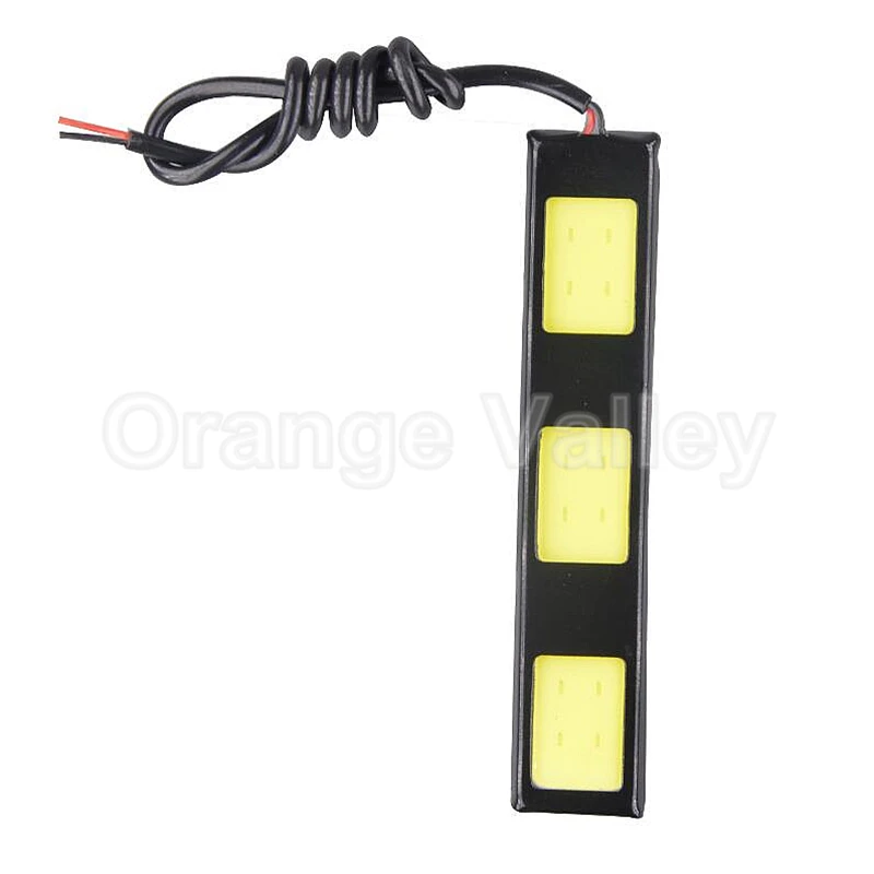 

1pcs Super Bright 3 COB ultra-thin Waterproof Led DRL Daytime Running Light Fog Light White Day Time Running Lamp DC 12V