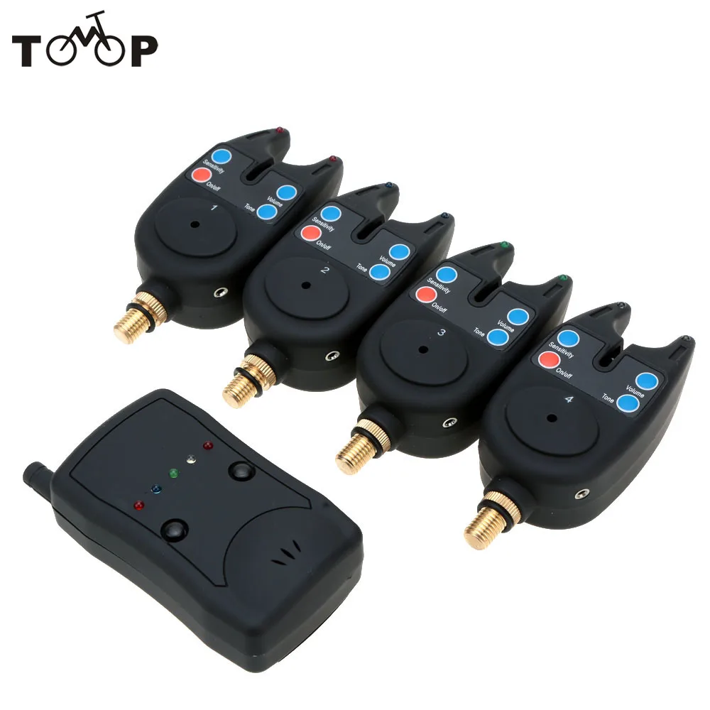 

Wireless Fishing Alarm Set LED Digital Waterproof 4 Fishing Bite Alarm + 1 Fishing Receiver + 1 Clip in Case Fishing Alert