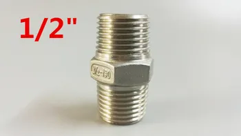 

1/2" to 1/2" BSP Male Thread Equal Pipe Fitting 304 Stainless Steel Hose Straight Connector for Water Gas Oil Tube